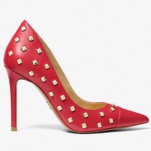 MICHAEL MICHAEL KORS Keke Studded Leather Pump
Crimson Color 
Sz 6
NIB